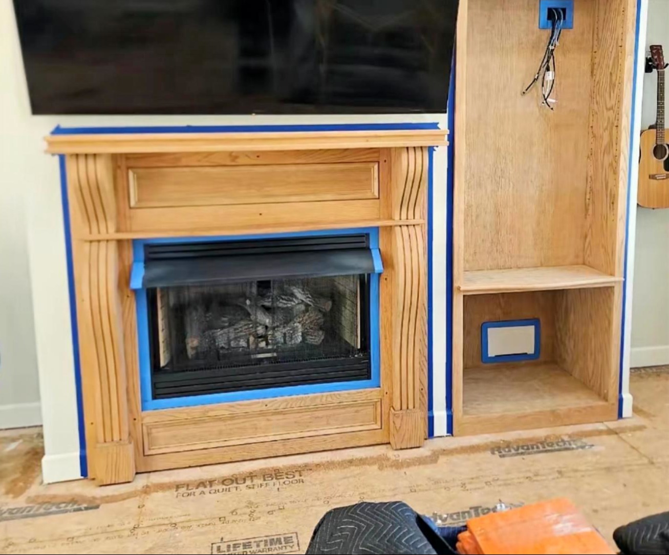 Residential fireplace surround restored to clean stone after laser cleaning